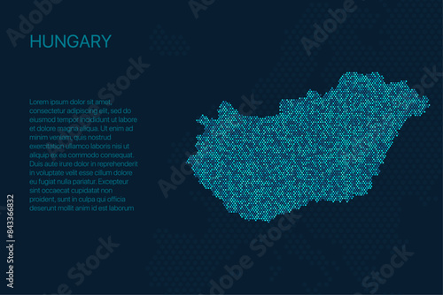 Hungary digital pixel map for design