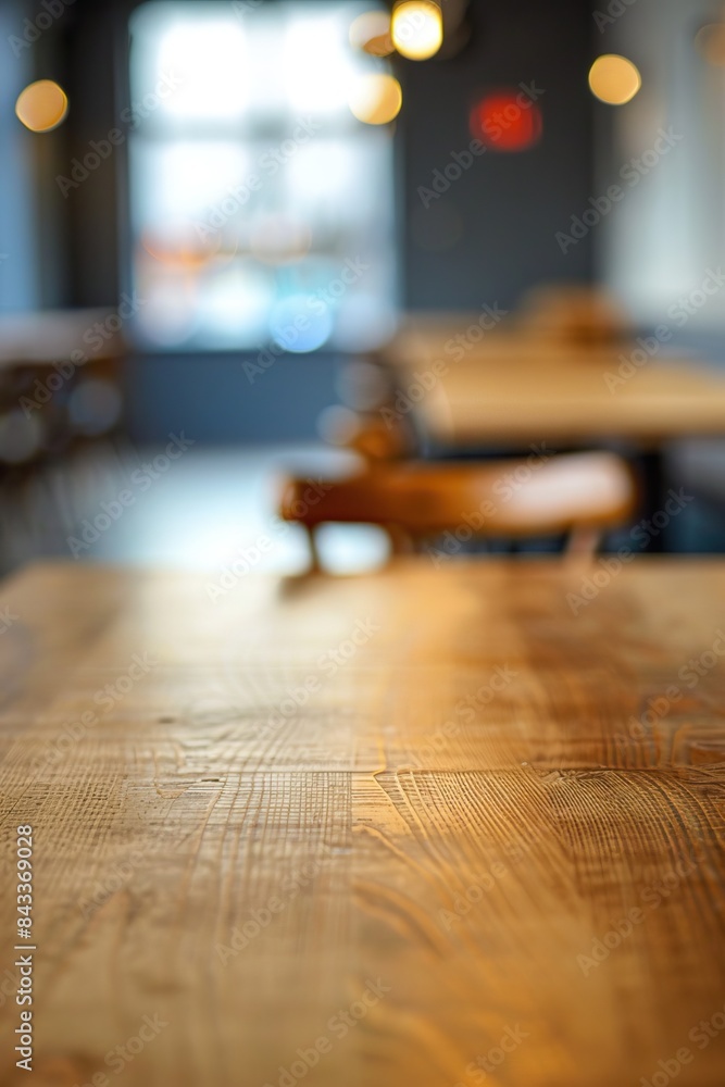 Close-up of a wooden table with blurry background, warm lighting, and a cozy ambiance, ideal for dining or coffee shop themed projects. Close-up of a wooden table with blurry background, warm lighting, and a cozy ambiance, ideal for dining or coffee shop themed projects.