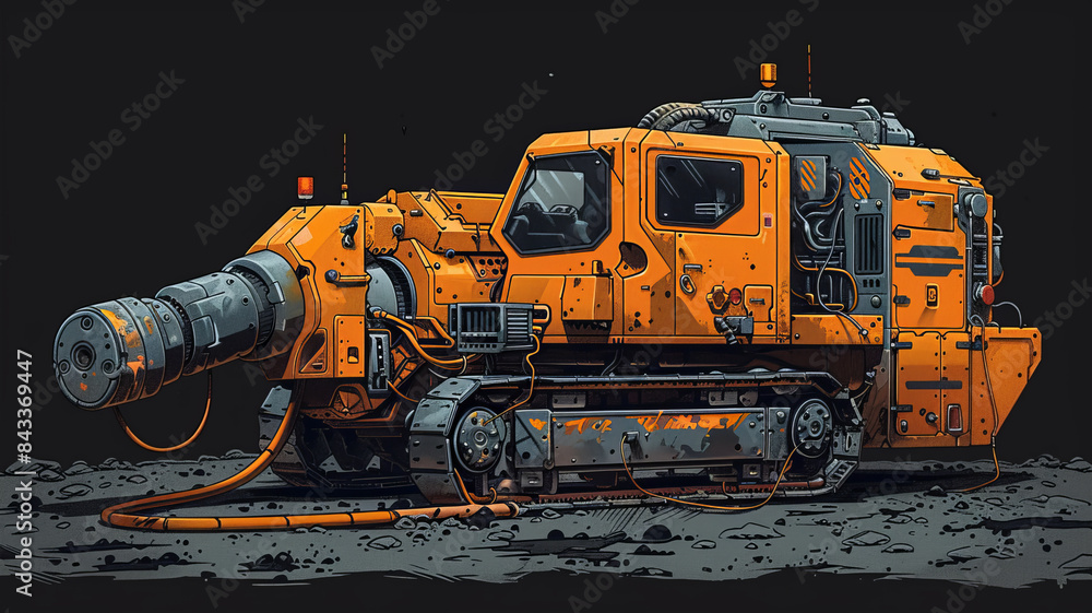 A cartoon-like cartoon drawing of a concrete pump. The lines of that drawing are thick. The concrete pump looks drunk.generative ai A cartoon-like cartoon drawing of a concrete pump. The lines of that drawing are thick. The concrete pump looks drunk.generative ai