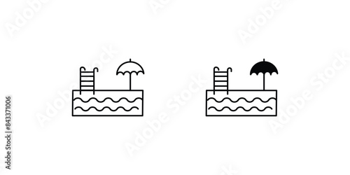 pool icon with white background vector stock illustration