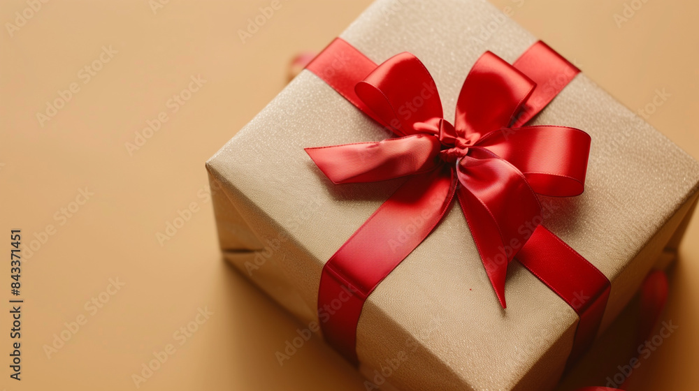 beige paper box with red ribbon beige paper box with red ribbon