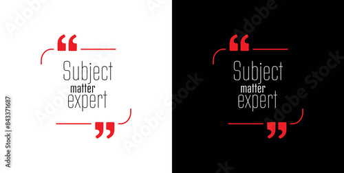 Subject matter expert text on white background