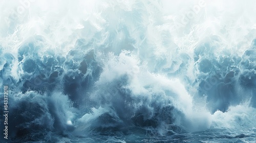 Dramatic ocean waves crashing with powerful force, showcasing nature's raw energy and dynamic beauty. Perfect for coastal and marine themes.