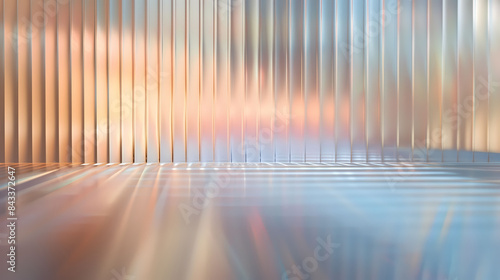 Reeded glass effect minimalist abstract background.