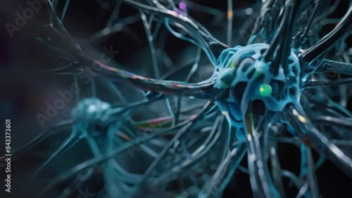 close-up of what appears to be a neuron with a dendrite extending from the footage