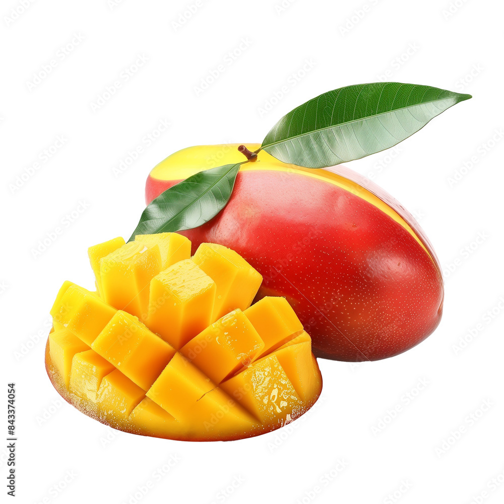 Mango Slice Isolated on Transparent Background Mango Slice Isolated on Transparent Background