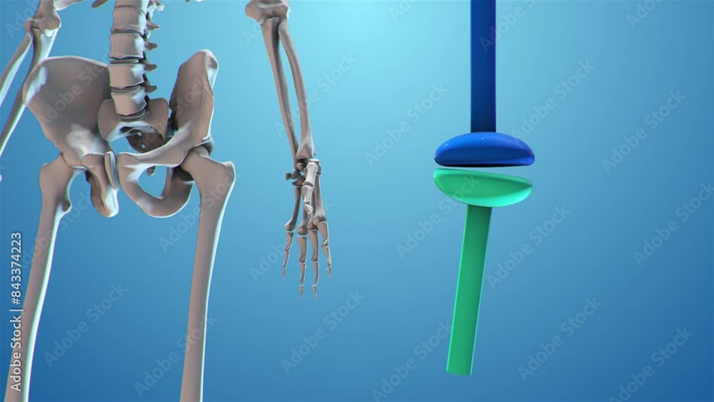 Labeled skeleton connections scheme. Educational anatomical diagram