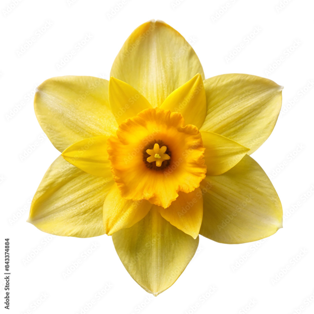 Daffodil top view Isolated on transparent background Daffodil top view Isolated on transparent background