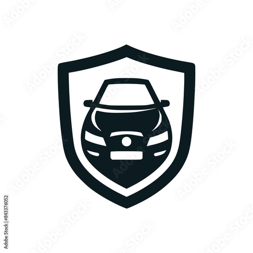 car shield protection insurance logo vector illustration template design