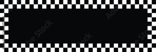 Checkers frame, border in line art style geometric seamless pattern. EPS.10.