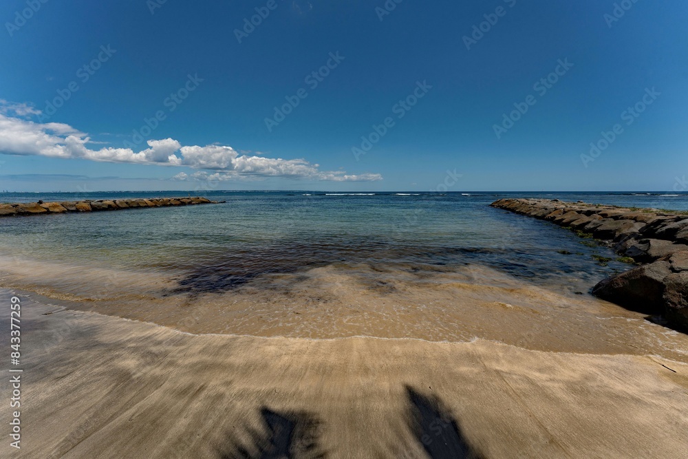 Der Strand der Karibik bei Capesterre-Belle-Eau auf Guadeloupe