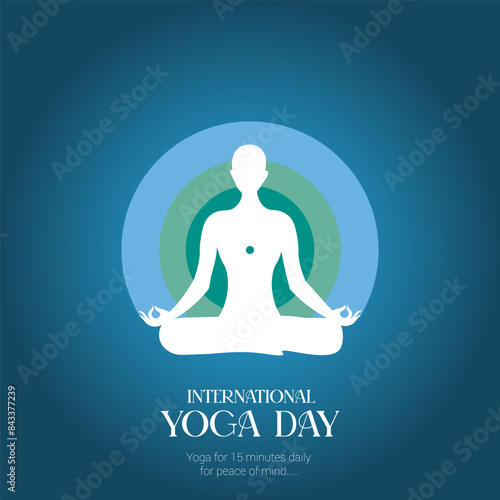 yoga day celebration, silhouette illustration design.