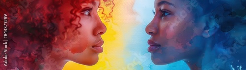 Wallpaper Mural equal opportunities flat design side view equitable education watercolor splitcomplementary color scheme Torontodigital.ca