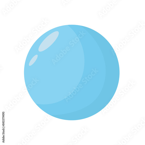 Simple bubble icon vector image, blue water droplet illustration, soap bubble icon, circle water drop isolated on white background