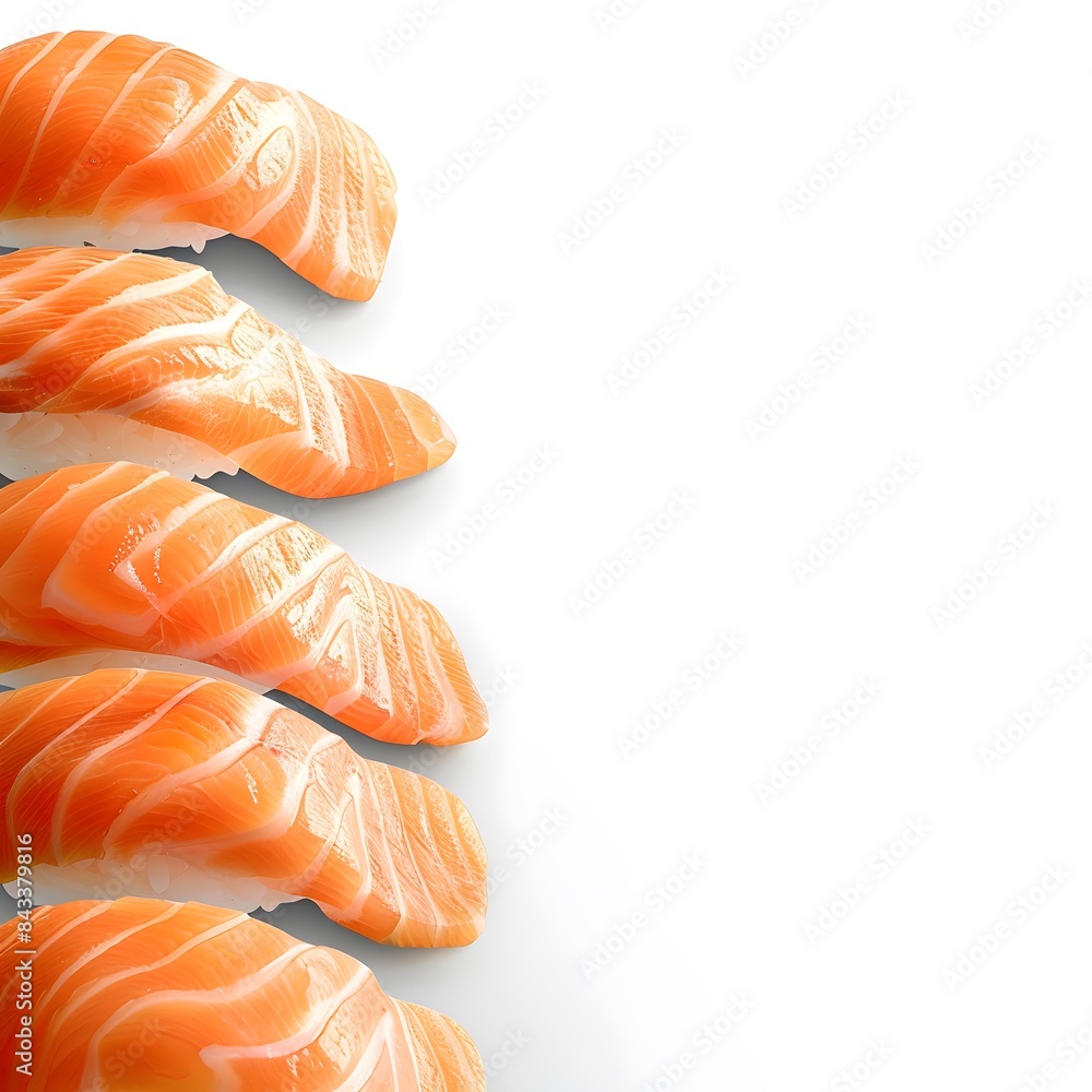 Salmon sushi on white background Salmon sushi on white background