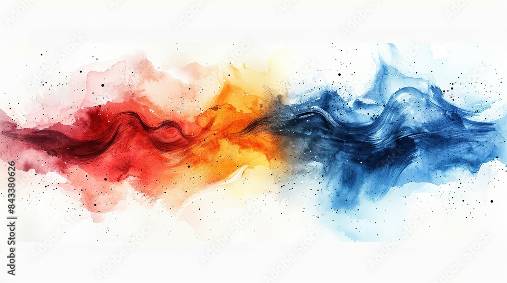 Contrast in Motion: Watercolor Ripples on Black Ink Contrast in Motion: Watercolor Ripples on Black Ink