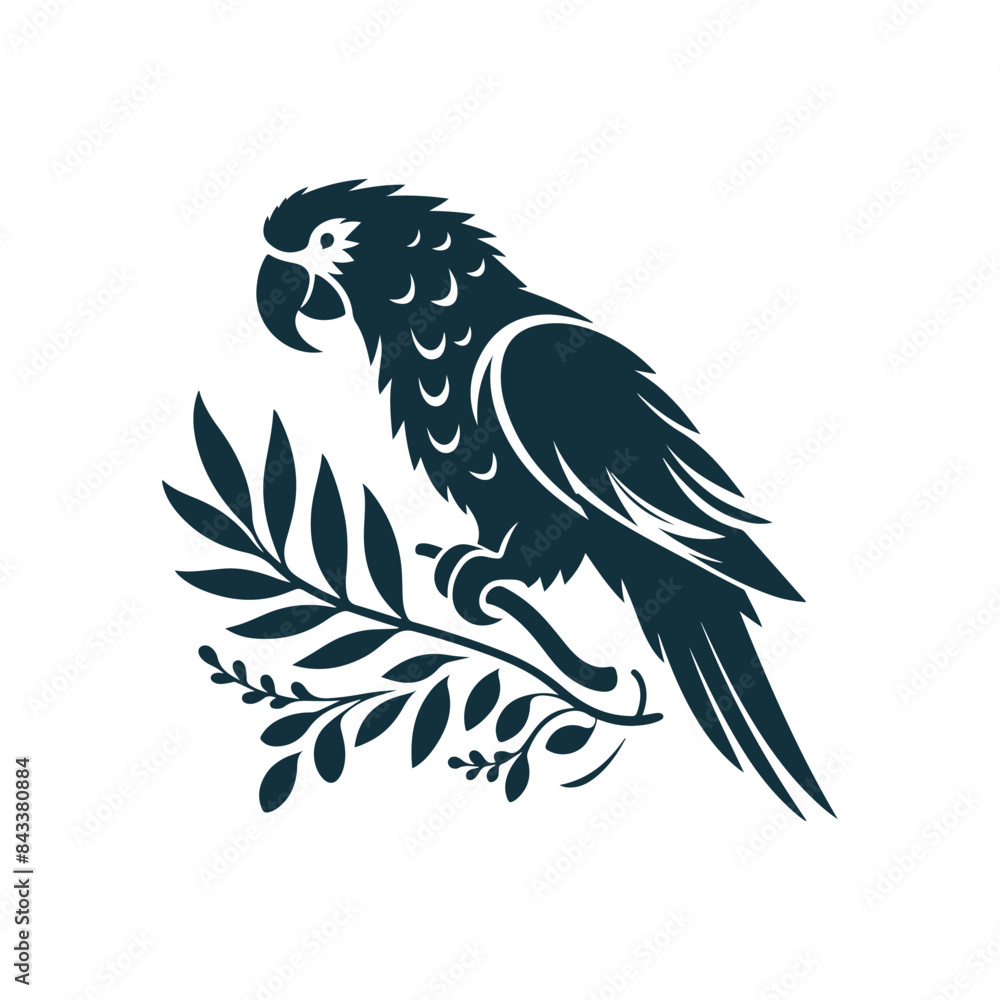 parrot silhouette vector, parrot logo, parrot icon, parrot clipart illustration on white background parrot silhouette vector, parrot logo, parrot icon, parrot clipart illustration on white background