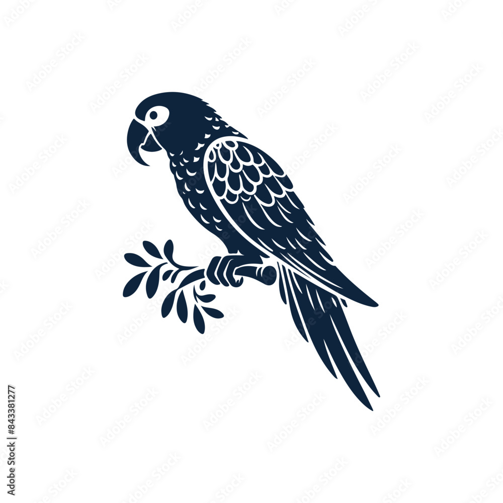 parrot silhouette vector, parrot logo, parrot icon, parrot clipart illustration on white background parrot silhouette vector, parrot logo, parrot icon, parrot clipart illustration on white background