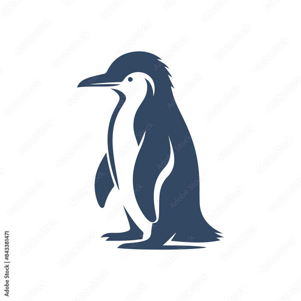 Obraz premium penguin silhouette vector, penguin logo, penguin icon, penguin clipart illustration on white background