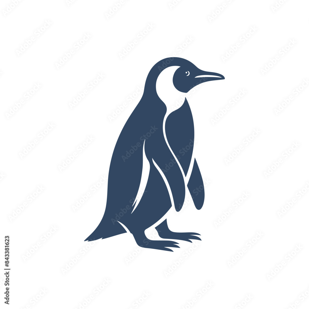 Obraz premium penguin silhouette vector, penguin logo, penguin icon, penguin clipart illustration on white background