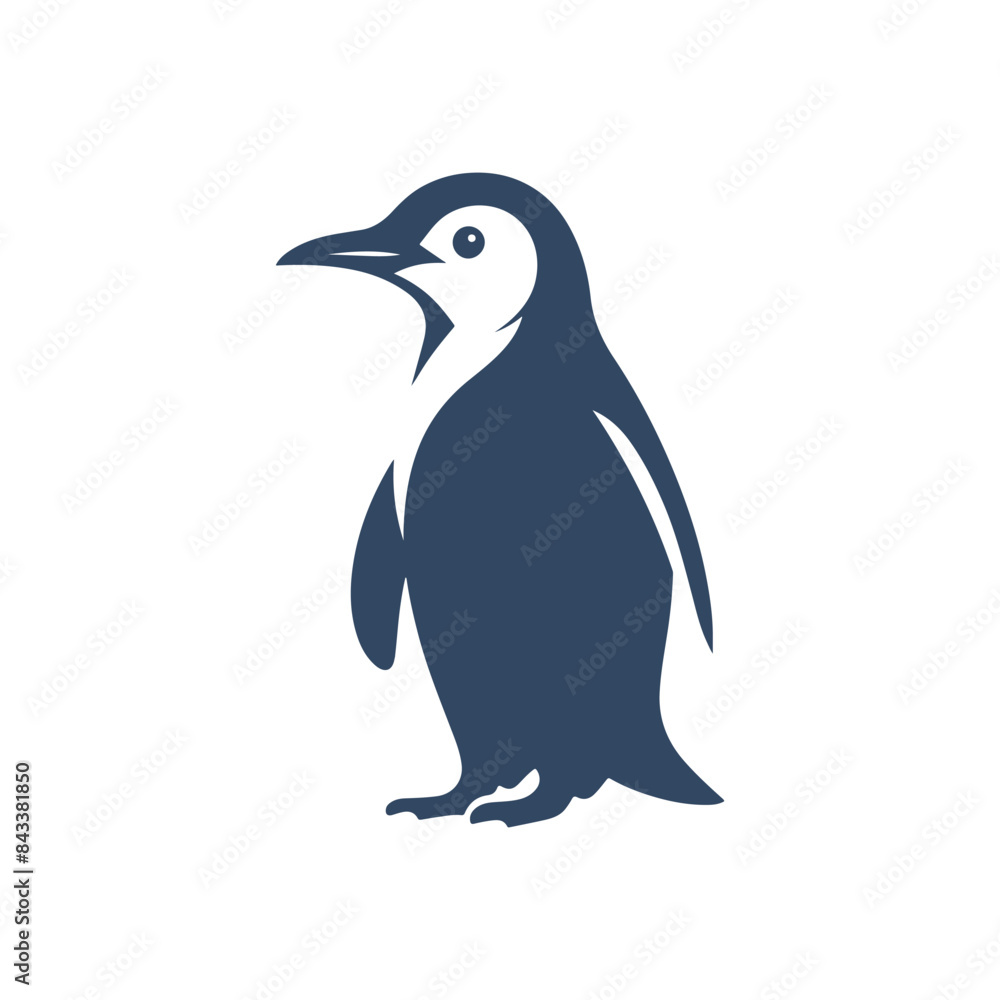 Naklejka premium penguin silhouette vector, penguin logo, penguin icon, penguin clipart illustration on white background