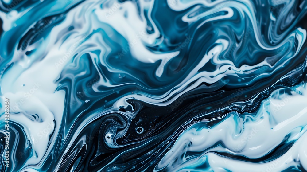 Fototapeta premium Dynamic blue and white abstract motion liquid swirl textures