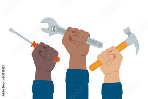 Hands with tools