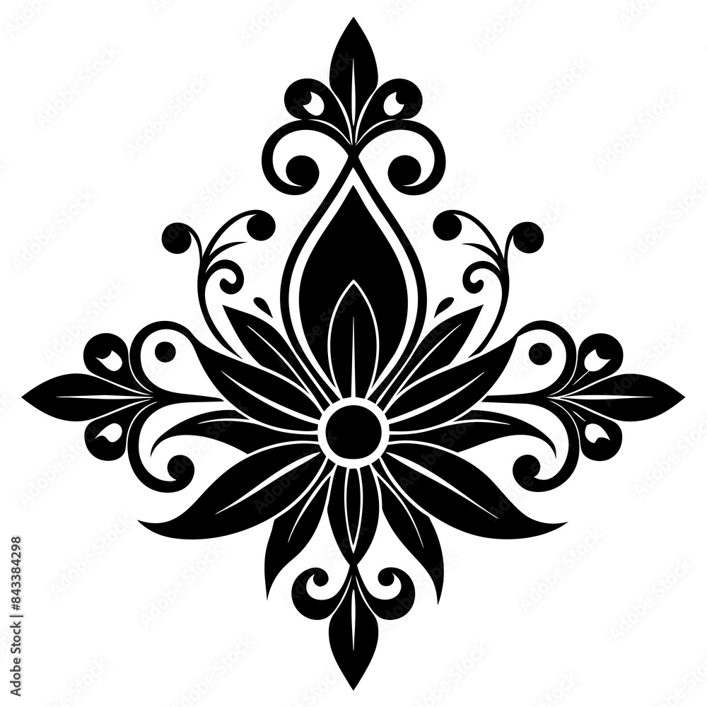 Floral and ornaments vector art silhouette illustration. Floral and ornaments vector art silhouette illustration.
