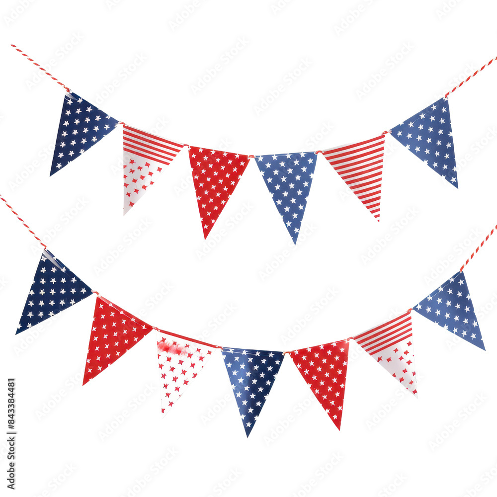 Fototapeta premium Red, white and blue buntings.