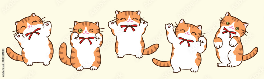 Vector Illustration of Cartoon Cat Characters on Isolated Background Vector Illustration of Cartoon Cat Characters on Isolated Background