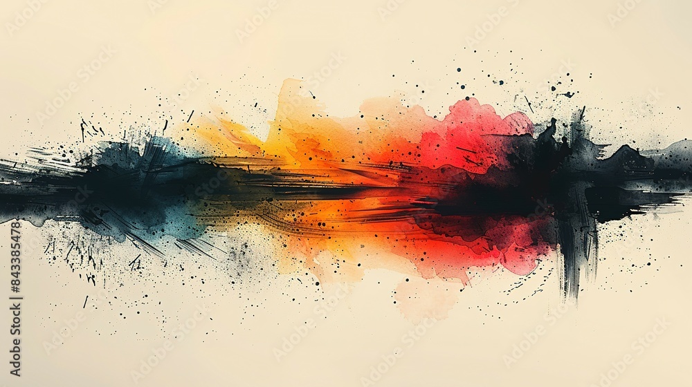 Spectral Depths: Watercolor Texture Meets Ebony Ink Spectral Depths: Watercolor Texture Meets Ebony Ink