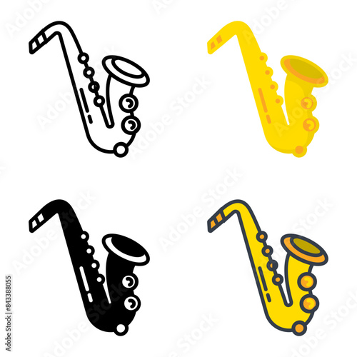 The Saxophone icon represents a woodwind instrument known for its rich, smooth sound in jazz and classical music.
