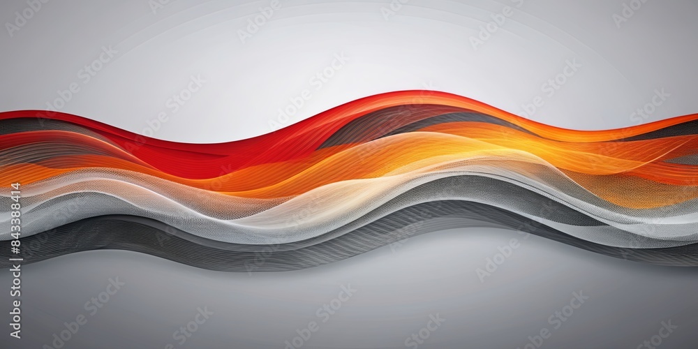 Fototapeta premium A wave of color with a red stripe