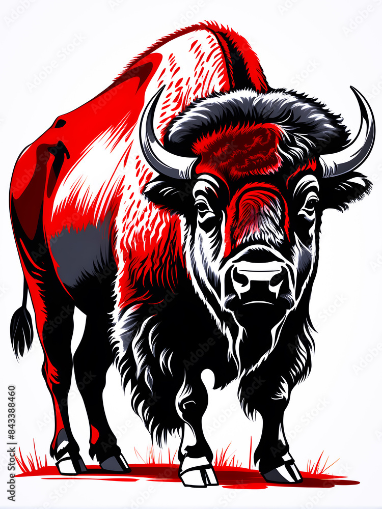 custom made wallpaper toronto digitalAI generated sketch of a bison