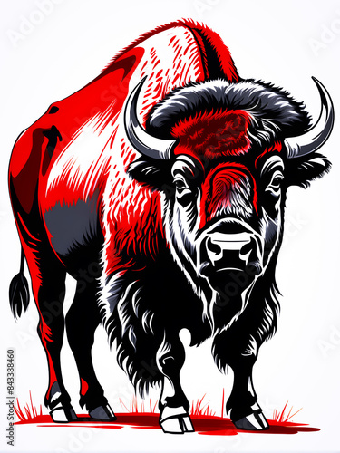 Wallpaper Mural AI generated sketch of a bison Torontodigital.ca