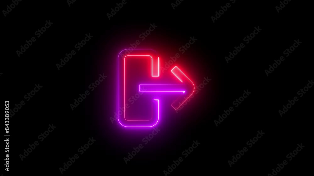 4K Neon Light Animation Exit Text 4K stock video 4K Neon Light Animation Exit Text 4K stock video