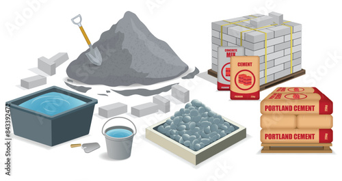 Building Material Supplies. 3D Illustration