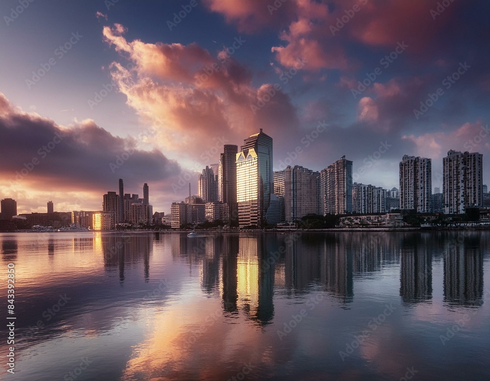 Fototapeta premium city, night, skyline, cityscape, traffic, downtown, building, urban, light, highway, road, street, sunset, business, architecture, dusk, sky, view, car, skyscraper, china, lights, evening, seattle, sk