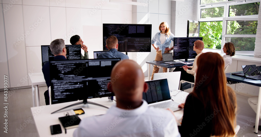 Fototapeta premium Programmer Code Training In Classroom