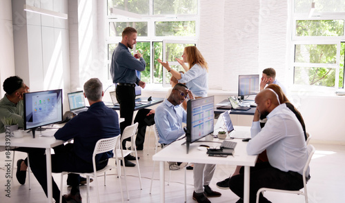 Angry Office Business Meeting Argument. People Arguing photo