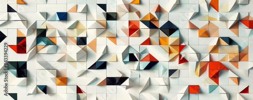 Intricate geometric mosaic in retro style on a white canvas.
