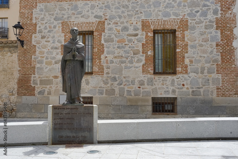 Naklejka premium statue of saint john of the cross in the city of avila