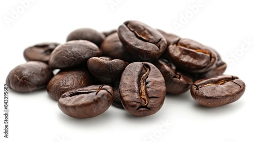 Isolated white background coffee beans