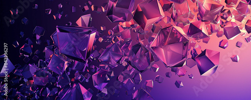 Fractal-like pattern of geometric shapes on a purple background