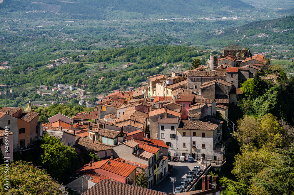 Fototapeta premium Miranda, Molise, Italy. Spectacular spring panorama. 2024