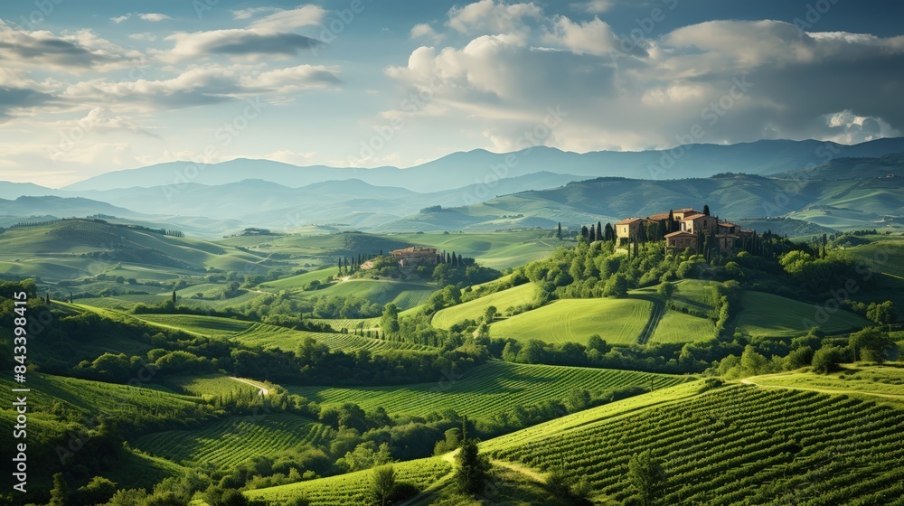 Obraz premium Green toscana hills beautiful Italy landscape