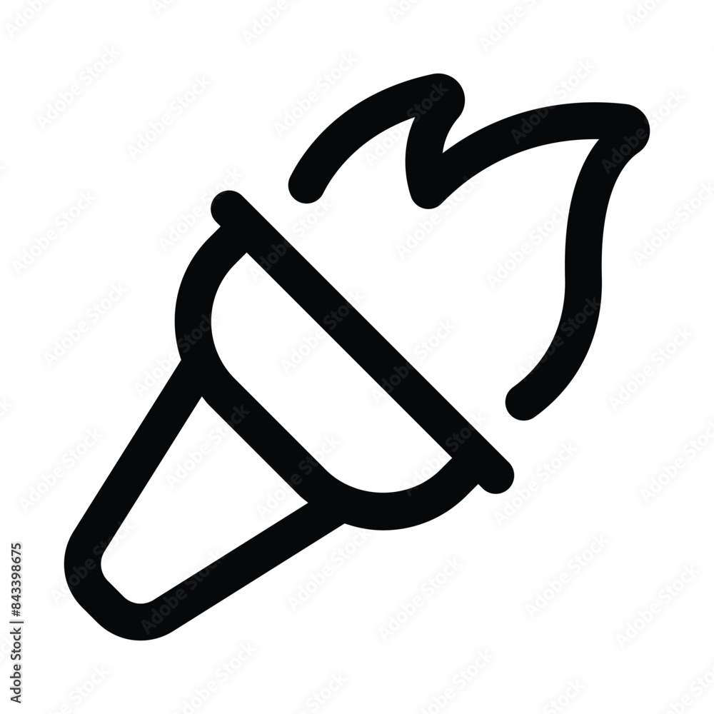 Simple Torch icon. The icon can be used for websites, print templates, presentation templates, illustrations, etc
