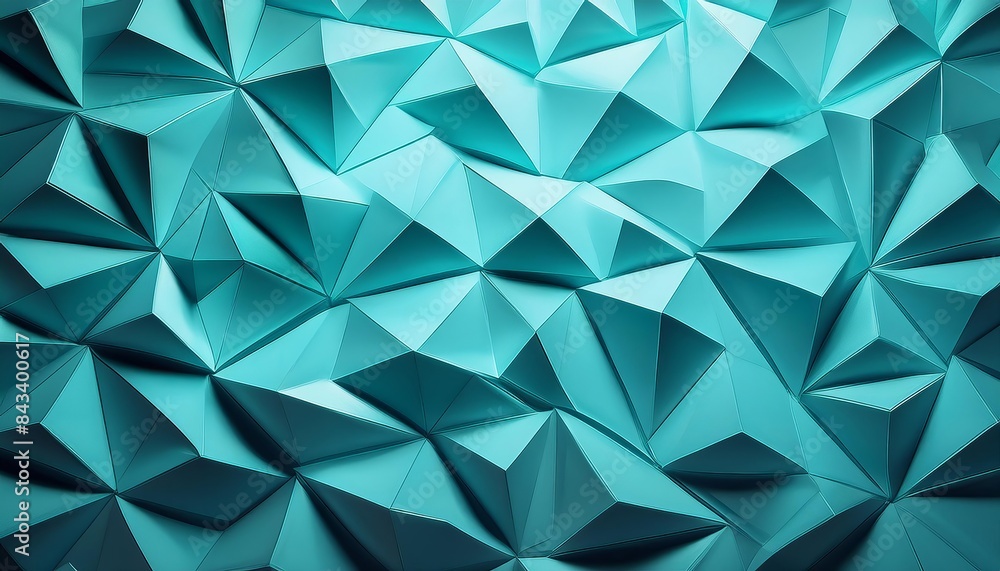 Abstract pattern featuring teal geometric polygons with varying shades and sharp angles, creating a dynamic and modern design. Abstract pattern featuring teal geometric polygons with varying shades and sharp angles, creating a dynamic and modern design.
