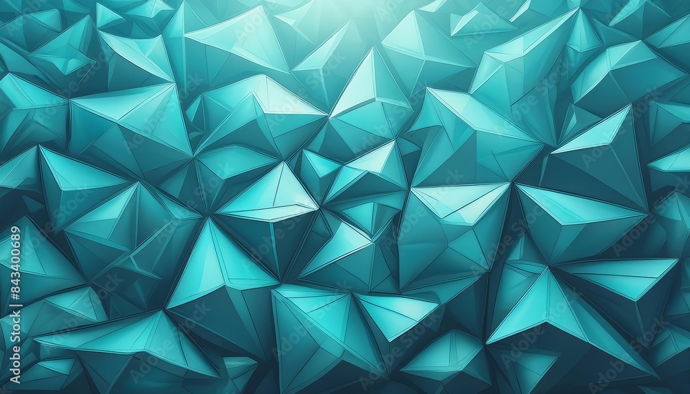 Abstract pattern featuring teal geometric polygons with varying shades and sharp angles, creating a dynamic and modern design. Abstract pattern featuring teal geometric polygons with varying shades and sharp angles, creating a dynamic and modern design.