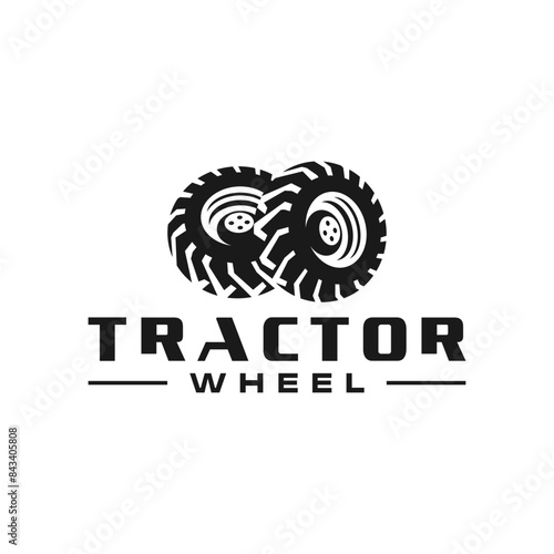 tractor wheel illustration logo